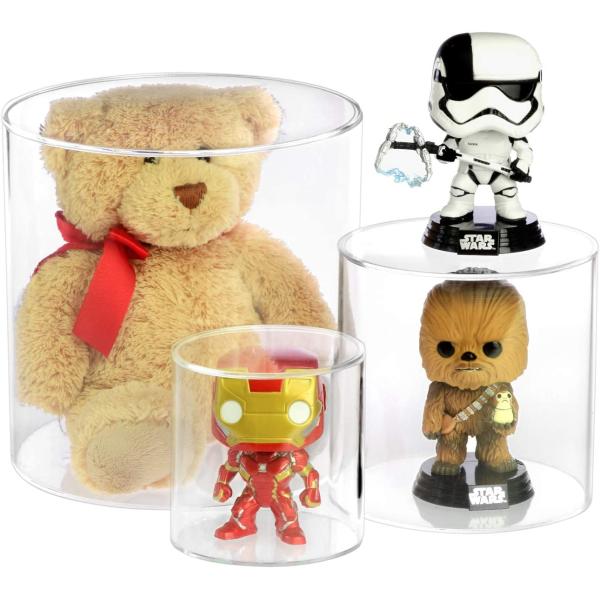 Clear Acrylic Round Cylinder Riser display for storage