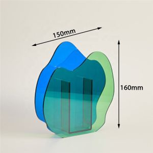 Tall Plexiglass Vases Flower Arrangement Acrylic Pink Vase Modeling Vase