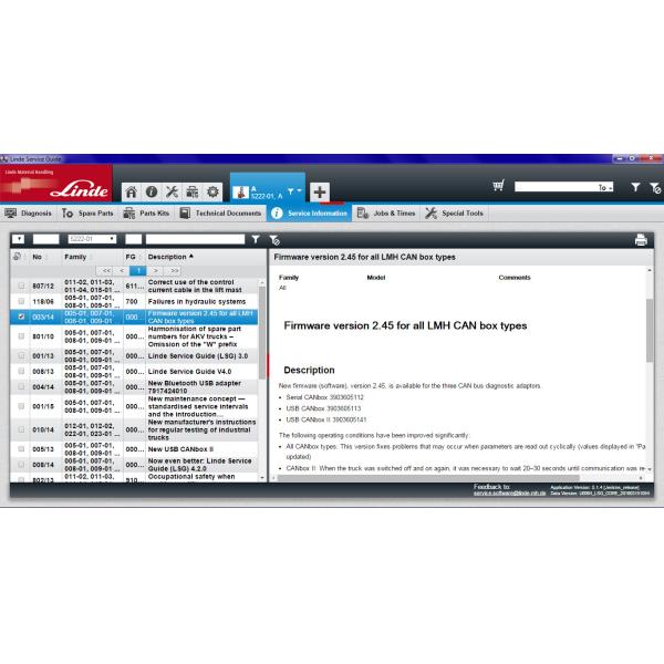 LINDE forklifts diagnostic tool Service Guide forklift software Linde Service Guide v5.1.4 is the replacement for older