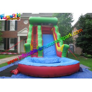 Big Rainbow Wave Backyard Inflatable Water Slides With Splash Pool