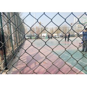 Green black 6 Ft Galvanized Chain Link Fence 2.0mm 2.5mm Cyclone Wire Fence