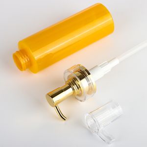 Custom Plastic Pet Body Lotion Bottle Shampoo Shower Gel container With Gold