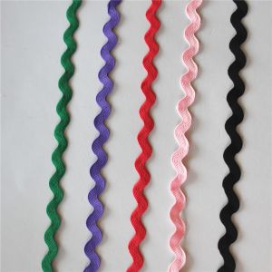 Home Textile 100% Polyester 1.6cm Lace Ric Rac Ribbon