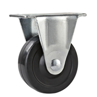 2" threaded stem industry rubber caster with side brake, 2" rubber caster brake,black small castors