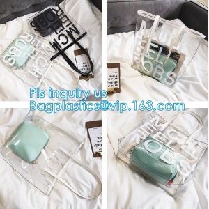 Fruit Clear Shoulder Bag Tote Beach Gym Summer, Motobike Printed Transparent PVC