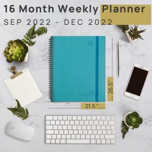 Custom Turquoise Soft Cover Weekly Planner Jul. 2023 To Jun. 2023