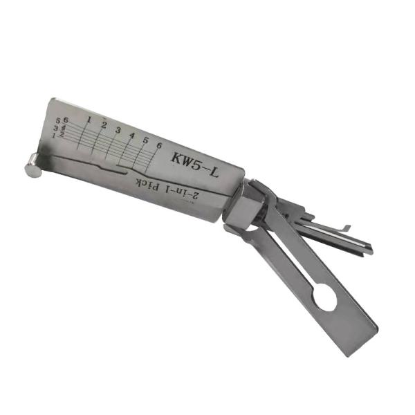KW5-L Lishi 2 In 1 Lock Pick Tool Residential Locks Stainless Steel Lock Pick Decoder