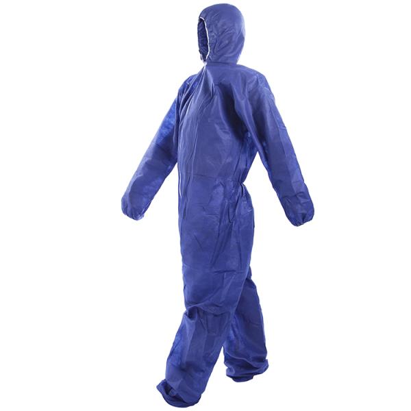 Anti - Static Blue Breathable Disposable Safety SMS Protective Coverall Suit