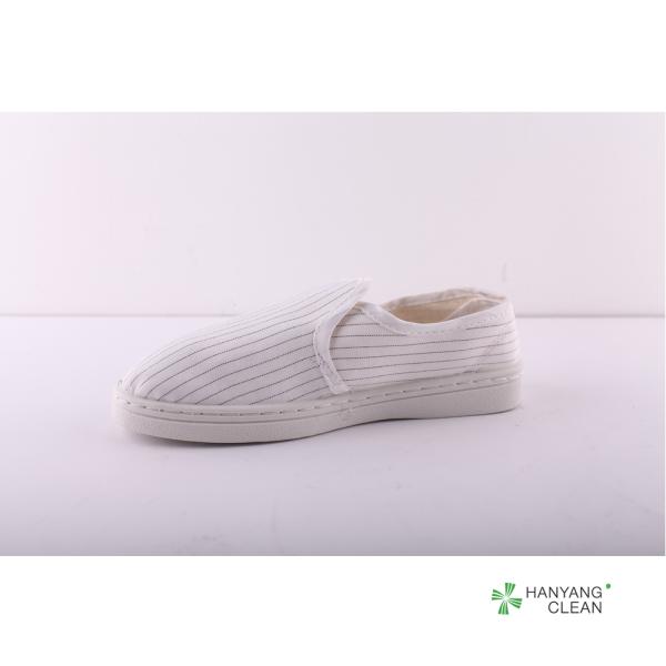 Electronics factory cleanroom stripe canvas PVC outsole shoe breathable esd antistatic work shoes