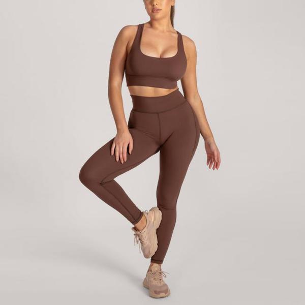 Soft Racer Back 220gsm Yoga Workout Clothes Set RGS Push Up Energy Bra