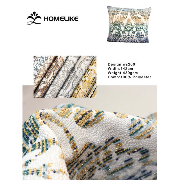 High Quality Palace Style Jacquard Blended Woven Chenille & Boucle & Gold for