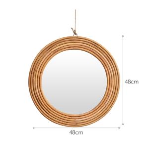 Natural Handmade Decorative Wall Rattan Mirror Modern Luxury home decorations