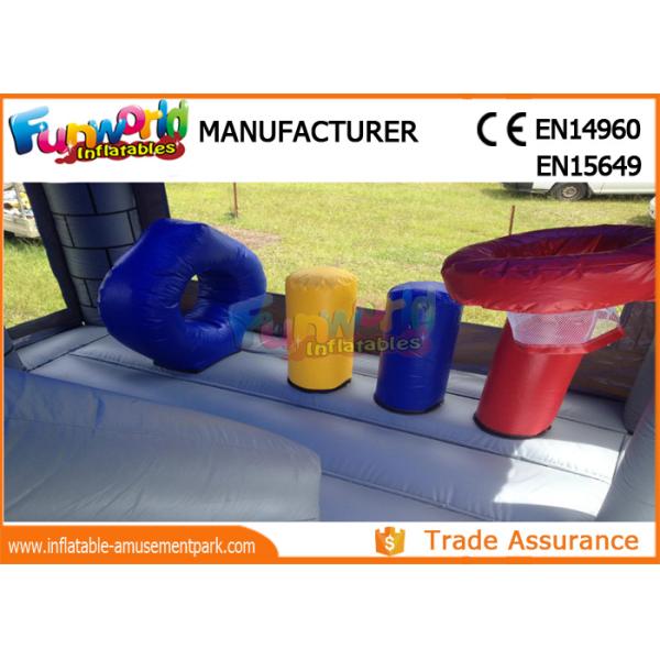 Gray Kids Inflatable Castle / Blow Up Bouncer Slide For Kindergarten / Amusement Park