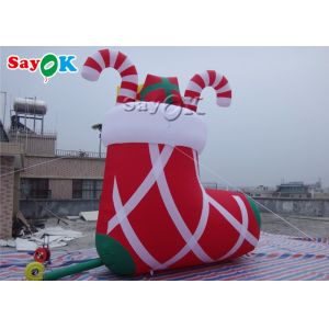 Commercial Red 210D Inflatable Stocking Socks With Candy