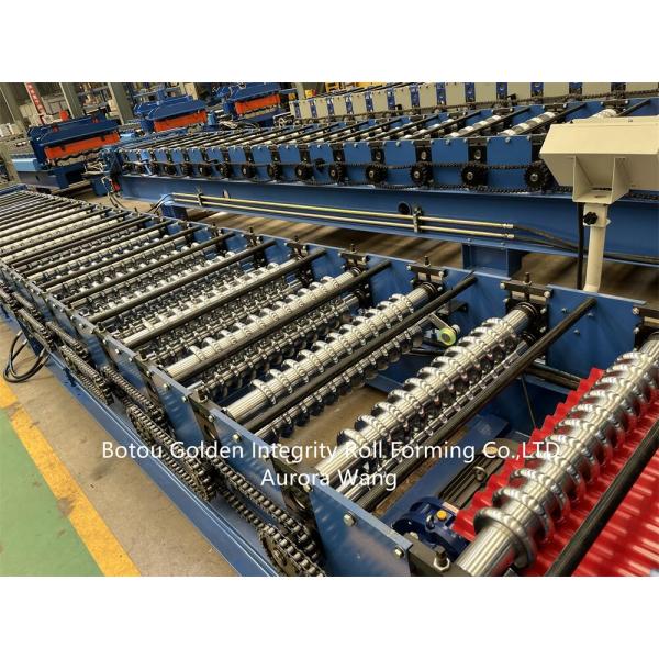 Zinc Metal Curly Corrugated Roof Roll Forming Machine Hydraulic Cutting System