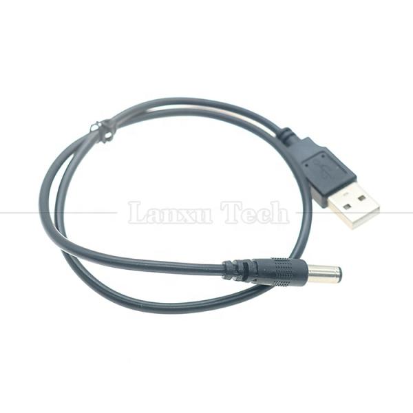 Custom 1m 5.5x2.1mm Barrel Jack USB to DC Power Cable