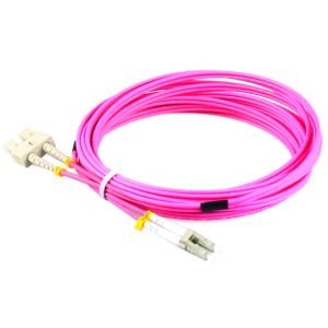 OM4 Fiber Optic Patch Cord 50 / 125 LSZH Jacket 3.0mm Purple For Test Equipment