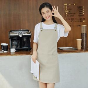 manufacture process and custom polycotton water proof apron with pocket and