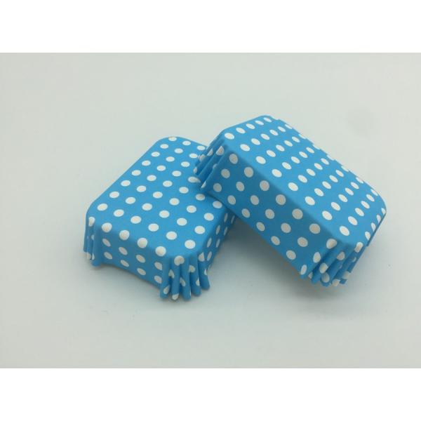 Blue White Polka Dot Cupcake Wrappers / Liners Non Stick Muffin Cases Single Wall