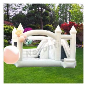 Custom White Inflatable Bounce Castle Party Pink Wedding Bouncer House And Slide