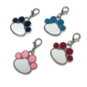 Paw Shape Sublimation Dog Tag Blanks For Photos Printing Customized Pet Tags