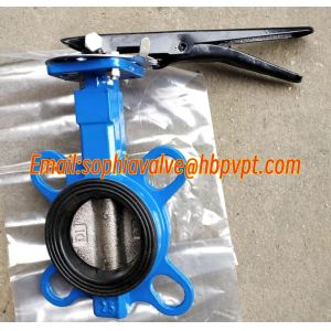 DIN resilient seal cast iron PN10/16 butterfly valve