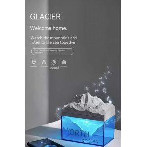 China Sunmatte Lifestyle Gifts Ice Glacier Night Lamp Aromatherapy Essential Oil Bluetooth Speaker on sale