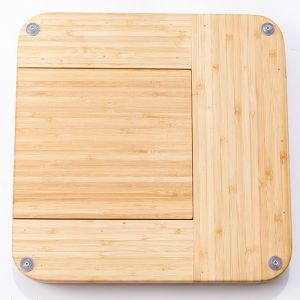 Rectangle Chopping Blocks and 3 Ceramic Bowls Knife Set Bamboo Cheese Board for