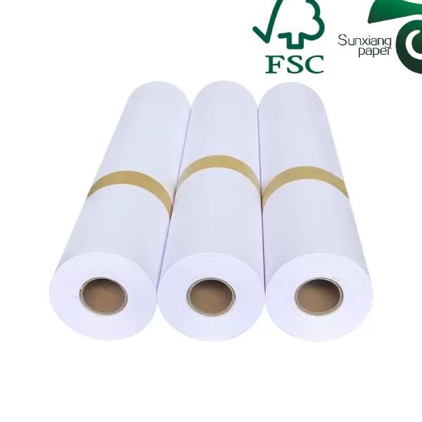 FSC SGS Certified CAD Plotter Paper Rolls 24" 150ft Inkjet Bond Paper 20lb 2"