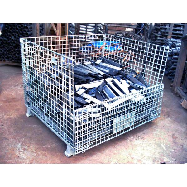 Quality Folding Stackable Transit Equipment Steel Pallet Cages With U Shaped for sale