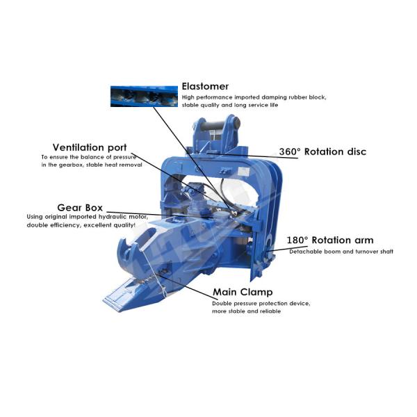 Depth 12-15m Excavator Vibratory Pile Hammer NM400 Excavator Attachment