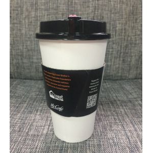 Disposable Coffee Paper Cup Sleeve 12oz Flexo Offset Printing Available