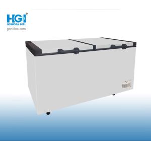 Commercial 486 Litre Deep Chest Freezer Double Door R134a Adjustable Temperature