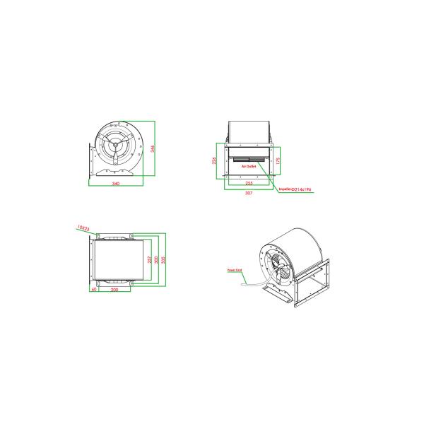 Air Purification Forward Curved Didw Centrifugal Blower Exhaust Fan 0.25KW
