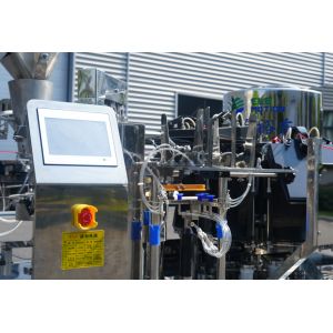 Rotary Pouch Packing Machine With 10 Vacuum Chambers And Date Coding And Zipper