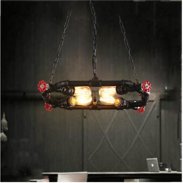 Retro American Iron Dining Room Chandelier Restaurant Bar Kitchen Light Ring Loft Pendant Light(WH-VP-229)