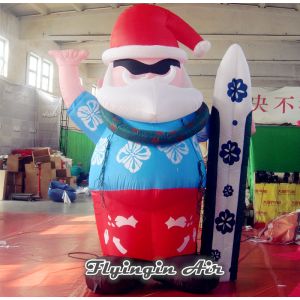 Advertising Inflatable Christmas Santa Claus with Snowboard for Sale