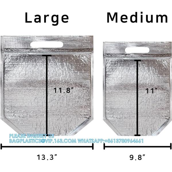 insulated Lunch Bag With Zip Lock & Handle, Reusable Cool & Thermal Bags, Cooler