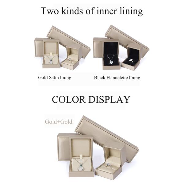 PU Leather Fabric Gold Ring Packaging Box Customized With Statin Lining