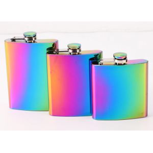 Personalised Gold Plated Whisky Hip Flask , Gradient Pocket Liquor Container