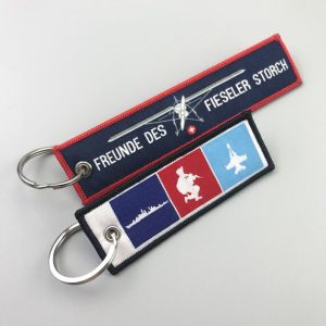 Customization Woven Keychain Oem / Odm Split Ring Attachment