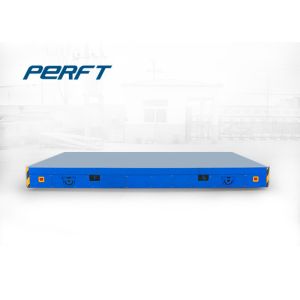 10 T Material Handling Carts Trackless Transfer Cart On Cement Floor Blue Color