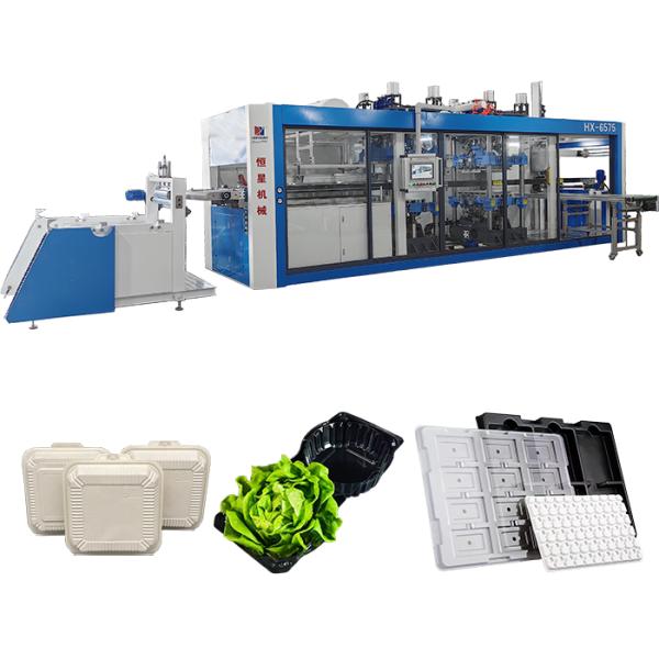 Quality PLC Control Positive And Negative Pressure Plastic Forming Machinery 3 Station for sale