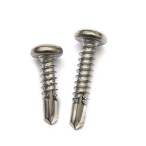 AISI 410 Robertson Recess Raised Pan Head Self Threading Drilling Screws For