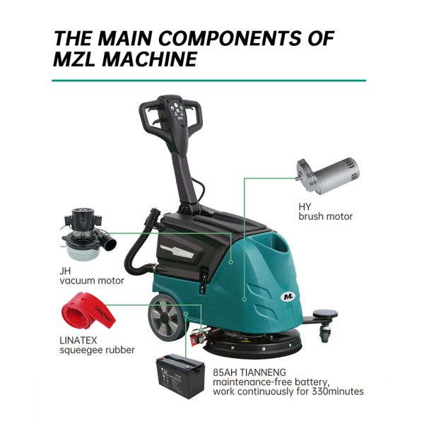 Space Saving Walk Behind Floor Scrubber 56cm Cleaning Width for Efficient Work in Confined Locations