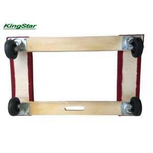 Heavy Duty 4 Wheel Dolly Cart , Flat Moving Dolly With Red Carpeted Both Ends