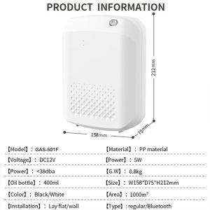 1000CBM Nano Atomization Large Coverage Aroma Diffuser 400ML Large Capacity Wall