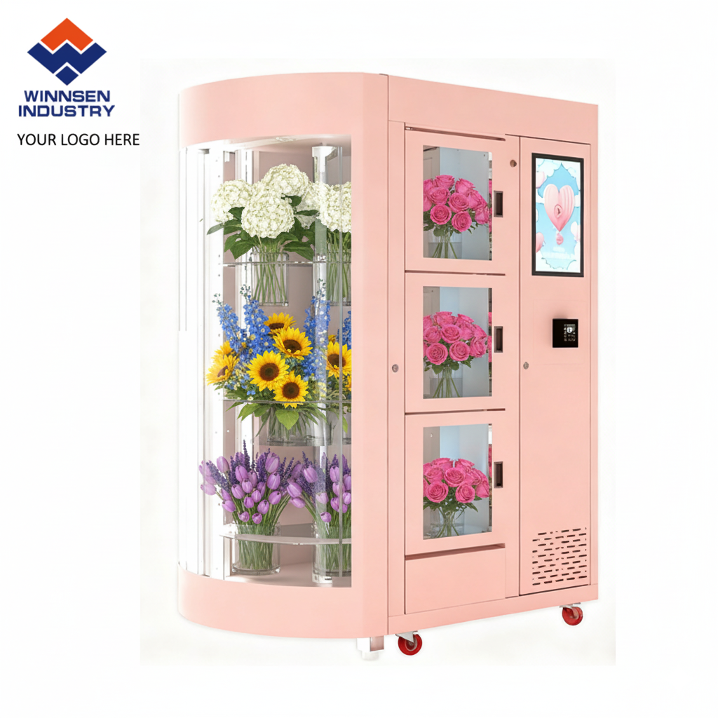 Automatic Flower Vending Machine with 12mm Thick Insulation R134a Refrigerant