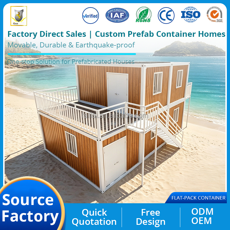 Factory High Quality Customizable 20ft Container Home Modular Tiny Flat Pack House for Apartments Hotels Sandwich Panel Steel