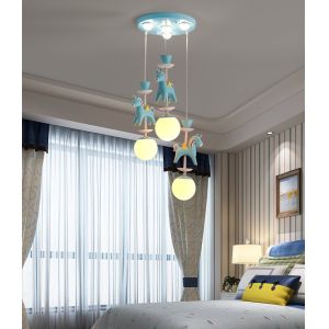 Kid Room E27 Nordic Pink Modern Pendant Light with Five or Three Heads